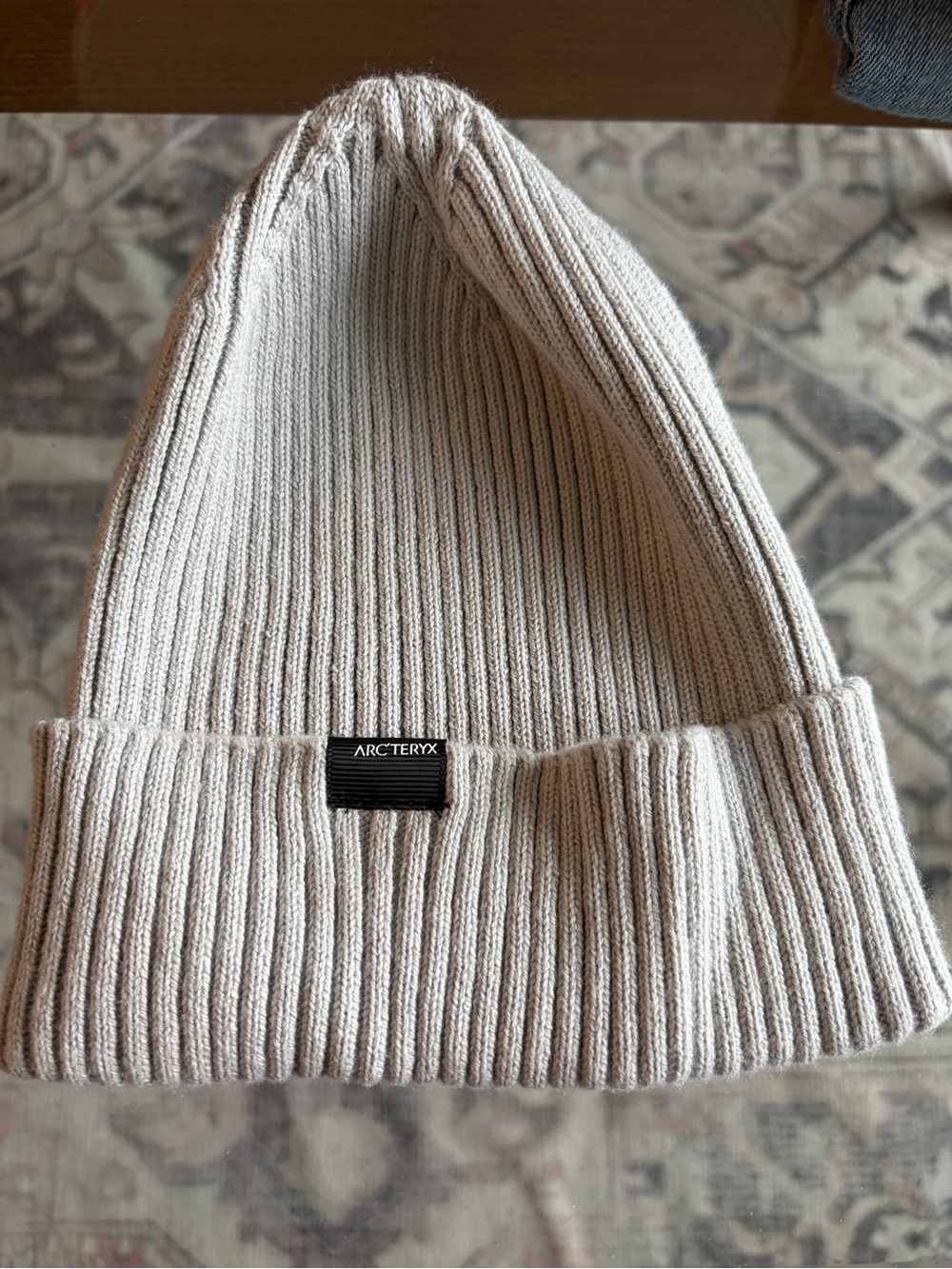 Arc'teryx Cream Ribbed Beanie
